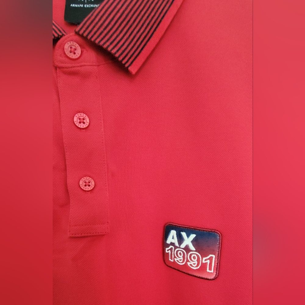 Brand New Armani Exchange Bold Red Polo - Picture 5 of 7